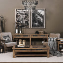 Harrelson III 72L x 18W Brown Wood 4 Drawer Console Table - Default Title