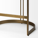 Hollyfield II Brown Leather Seat Gold Metal Base Stool - Default Title