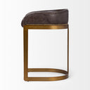 Hollyfield II Black Leather Seat Gold Metal Base Counter Stool - Default Title