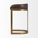 Hollyfield II Black Leather Seat Gold Metal Base Bar Stool - Default Title