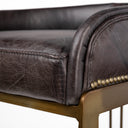 Hollyfield II Black Leather Seat Gold Metal Base Counter Stool - Default Title