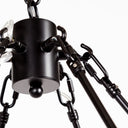 Decamp I 472x362 Black Metal Chassis Glass Tube Twelve Light Chandelier - Default Title