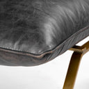 Flavelle II Black Leather Cushion Seat and Solid Iron Base Accent Chair - Default Title