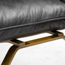 Flavelle II Black Leather Cushion Seat and Solid Iron Base Accent Chair - Default Title
