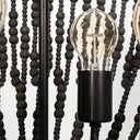 Liam I 32x30 Black Wooden Bead Bowl-Style Four Bulb Chandelier - Default Title