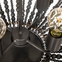 Liam I 32x30 Black Wooden Bead Bowl-Style Four Bulb Chandelier - Default Title