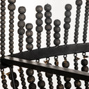 Liam I 32x30 Black Wooden Bead Bowl-Style Four Bulb Chandelier - Default Title