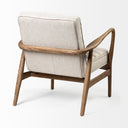 Ajax II Cream Fabric W Brown Wooden Frame Accent Chair - Default Title