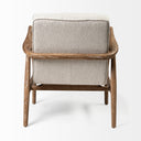 Ajax II Cream Fabric W Brown Wooden Frame Accent Chair - Default Title
