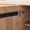 Cairo 78x19 Brown Solid Wood Black Metal Base 4 Door Cabinet Sideboard - Default Title