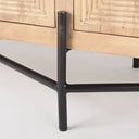 Cairo 78x19 Brown Solid Wood Black Metal Base 4 Door Cabinet Sideboard - Default Title