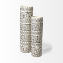 Uhura I Small Cream Black Patterned Cylindrical Vase - Default Title