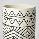 Uhura I Small Cream Black Patterned Cylindrical Vase - Default Title