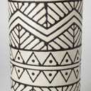 Uhura I Small Cream Black Patterned Cylindrical Vase - Default Title