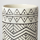 Uhura II Large Cream Black Patterned Cylindrical Ceramic Vase - Default Title