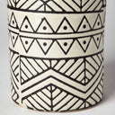 Uhura II Large Cream Black Patterned Cylindrical Ceramic Vase - Default Title