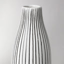 Kira I Small White Pinstripe Ceramic Vase - Default Title
