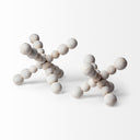 Carrollton II Large 9L x 9W Off-White Geometric Wood Ball Jack - Default Title