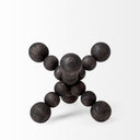 Carollan I Small 7L x 7W Black Geometric Wood Ball Jack - Default Title