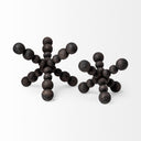 Carollan I Small 7L x 7W Black Geometric Wood Ball Jack - Default Title
