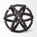 Earnhardt II Large 11L x 11W Black Wooden Beaded Orb - Default Title