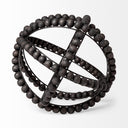 Earnhardt II Large 11L x 11W Black Wooden Beaded Orb - Default Title