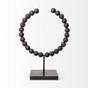 Tulane II Large 12L x 6W Black Beaded Broken Sphere Decorative Object - Default Title