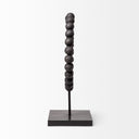 Tulane II Large 12L x 6W Black Beaded Broken Sphere Decorative Object - Default Title