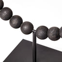 Tulane II Large 12L x 6W Black Beaded Broken Sphere Decorative Object - Default Title