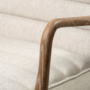 Ajax II Cream Fabric W Brown Wooden Frame Accent Chair - Default Title