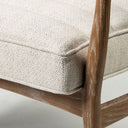 Ajax II Cream Fabric W Brown Wooden Frame Accent Chair - Default Title