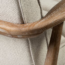 Ajax II Cream Fabric W Brown Wooden Frame Accent Chair - Default Title