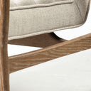 Ajax II Cream Fabric W Brown Wooden Frame Accent Chair - Default Title
