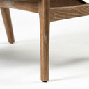 Ajax II Cream Fabric W Brown Wooden Frame Accent Chair - Default Title