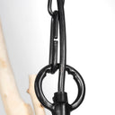 Jules 25x25 Blonde Wood and Black Metal Six Bulb Chandelier Light - Default Title