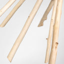 Jules 25x25 Blonde Wood and Black Metal Six Bulb Chandelier Light - Default Title