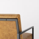 Armelle II Brown Leather Seat wGray Metal Frame Accent Chair - Default Title