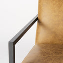 Armelle II Brown Leather Seat wGray Metal Frame Accent Chair - Default Title