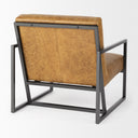 Armelle II Brown Leather Seat wGray Metal Frame Accent Chair - Default Title