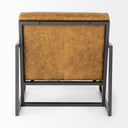 Armelle II Brown Leather Seat wGray Metal Frame Accent Chair - Default Title