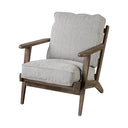 Olympus VI Frost Grey Fabric Wrapped Wooden Frame Accent Chair - Default Title