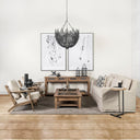 Olympus VI Beige Fabric Wrapped Wooden Frame Accent Chair - Default Title
