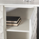 Savannah White Fir Veneer Gray Metal 3-Door Accent Cabinet - Default Title