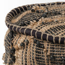 Riley Tan Jute Popcorn Stich Cylindrical Pouf - Default Title