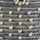 Rofi Blue Denim and Cream Cotton Stitched Square Pouf - Default Title