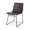 Thornton I Dark Brown Faux-Leather Seat Black Iron Frame Dining Chair - Default Title