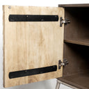 Swordfish 72L x 19W x 3025H Two-Tone Brown Wood Cabinet Silver Metal Base 4 Cabinet Door Sideboard - Default Title