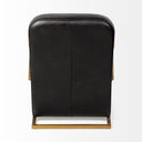 Horace I Black Leather Diamond Pattern wGold Iron Frame Accent Chair - Default Title