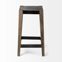 Nell 26 Seat Height Black Metal Seat Foot Rest With Brown Wood Legs Stool - Default Title