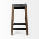 Nell 26 Seat Height Black Metal Seat Foot Rest With Brown Wood Legs Stool - Default Title